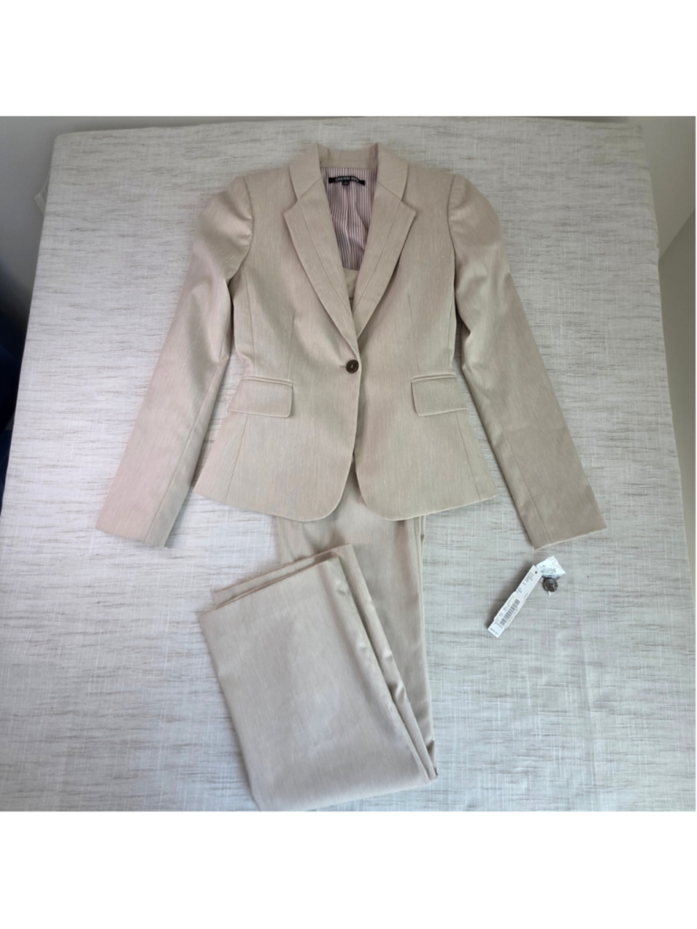 Women's Gianni Bini Beige Blazer Suit Set Size 0